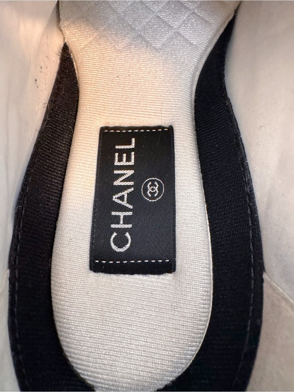 Chanel Beige & White Suede Leather Sneakers - Picture 6 of 8